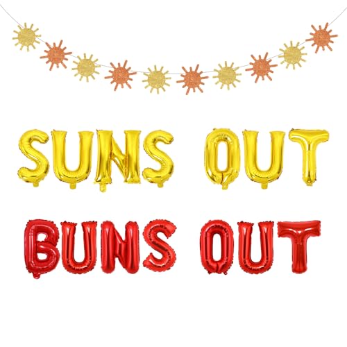 Balterever Suns Out Buns Out Party Dekorationen Boho Sonne Girlande Pool Strand Party Dekorationen Küste Surf Dekorationen für Sommer Thema Supplies von Balterever