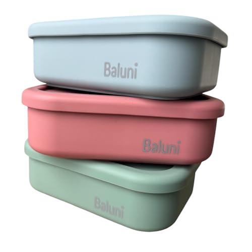 Baluni - Lunchbox Brotdose 3 Fächer, Platin Silikon reißfest, hitze- und kältebeständig, auslaufsicher, spülmaschinengeeignet, wiederverwendbar, für Arbeit Picknick Kinder Schule Kindergarten (Blau) Baluni - Lunchbox Brotdose 3 Fächer, Platin Silikon reißfest, hitze- und kältebeständig, auslaufsicher, spülmaschinengeeignet, wiederverwendbar, für Arbeit Picknick Kinder Schule Kindergarten (Blau) von Baluni