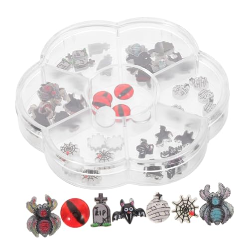 Baluue 1 Schachtel Halloween Nail Art Charms aus Resin Niedliche DIY Nagelsticker mit Mini Geistern Spinnen Fledermäusen Kreative Nageldekoration für Halloween-party und Make-up Zubehör Baluue 1 Schachtel Halloween Nail Art Charms aus Resin Niedliche DIY Nagelsticker mit Mini Geistern Spinnen Fledermäusen Kreative Nageldekoration für Halloween-party und Make-up Zubehör von Baluue