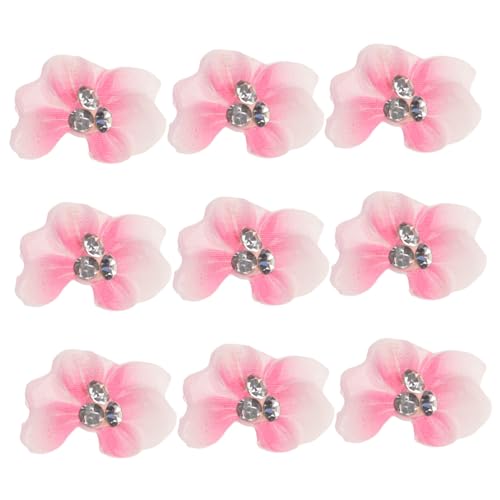 Baluue 10 Stück Teiliges Nagelkunst Pinken Blüten patch und Strahlenden Perlen DIY Maniküre Zubehör für Natürliche und Künstliche Nägel Vielseitige Nageldekoration für Damen Einfach von Baluue