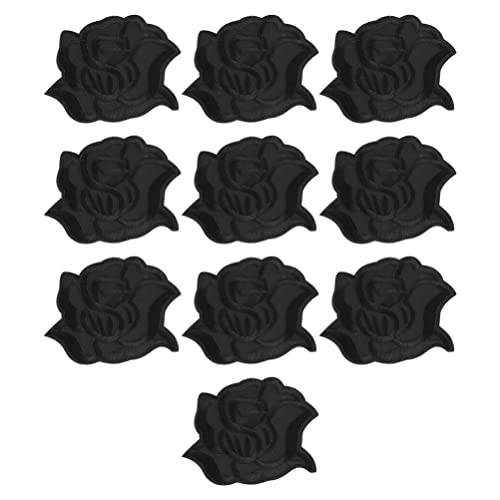 Baluue 10 Stück schwarze bestickte Blumen-Patches, DIY Näh-Applikationen für Kleidung, Polyester-Twill Basteldekoration, 11,7 x 14,3 cm Baluue 10 Stück schwarze bestickte Blumen-Patches, DIY Näh-Applikationen für Kleidung, Polyester-Twill Basteldekoration, 11,7 x 14,3 cm von Baluue