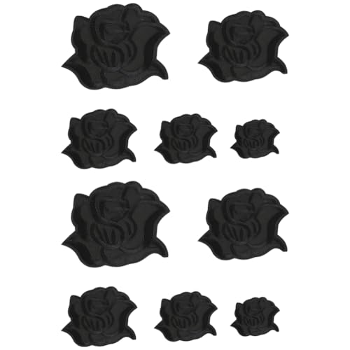 Baluue 10pcs Black Iron on Rose Flower Patches for Clothes Fabric Repair, Different Size Pack Embroidered Sew on Flower Applique Patches for Jacket Jeans Sweater Hats Baluue 10pcs Black Iron on Rose Flower Patches for Clothes Fabric Repair, Different Size Pack Embroidered Sew on Flower Applique Patches for Jacket Jeans Sweater Hats von Baluue