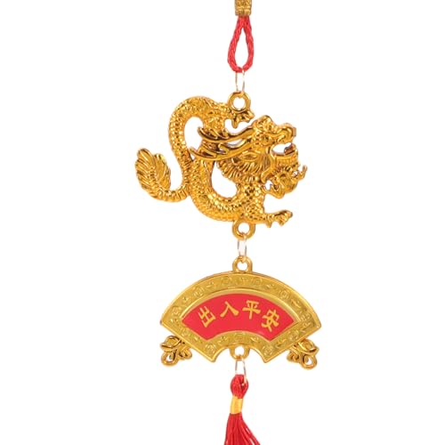 Baluue 10st Chinesischer Glücksknoten Frühlingsfest-anhänger Chinesischer Glücksdrache Drachen Frühlingsfest-hängedekoration Golddekor Neujahrsanhänger Bonsai Kleiner Anhänger Polyester von Baluue