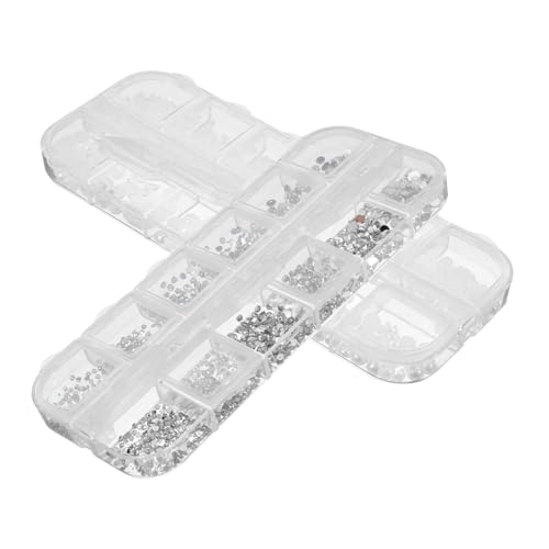 Baluue 2 Boxen Nagelperlen Flache Rückseite Halbrund Nail Charms für Nageldekorationen DIY Maniküre Zubehör Mädchen Nagelkunst Zubehör von Baluue