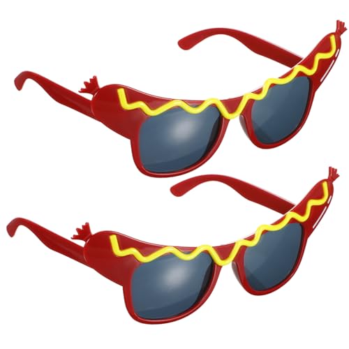 Baluue 2 Stück Lustige Hot Dog Partybrille Leichte Foto Requisite für Strand und Festival Events Bunte Spaßbrillen für Erwachsene Einfach zu Reinigen und Tragbar von Baluue