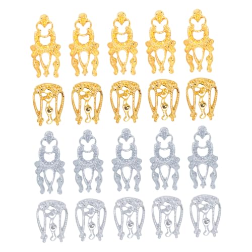 Baluue 20 Stück Teiliges Nail Art Dekor aus Gold Silberfarbenem Legierungs nagelschmuck für DIY Maniküre Geeignet für Natürliche und Künstliche Nägel Einfach Anzuwenden für Kreative von Baluue