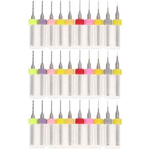 Baluue 30 Stück Bohrer Mikrobohrer Reinigungswerkzeuge Reinigungsset 3D-Drucker-Düsen-Kit Reinigungsbohrer Schmuckbohrer Metallbohrer Elektrische Bohrmaschine Drehbohrer von Baluue