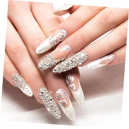 Baluue 4 Boxen Perlen Nail Art Dekorationen Mix Hochglänzende Schmuckperlen für DIY Nageldesign Bastelmaterial für Maniküre und Handyhüllen Langlebig und Einfach Anzuwenden von Baluue