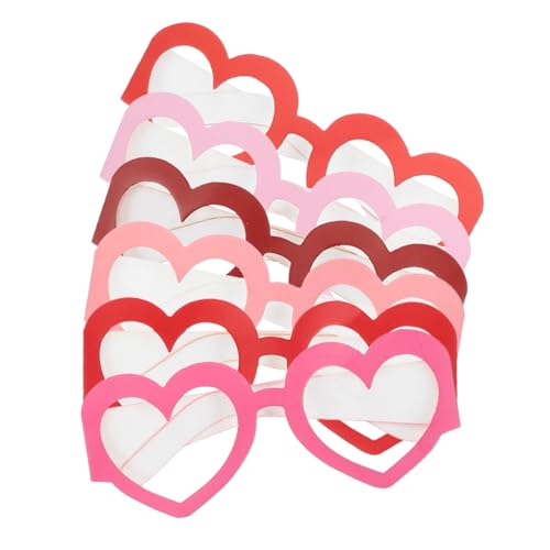 Baluue 6 Stück Herzförmige Partybrille Valentinstag Dekoration Bachelorette Accessoires Süße Herzmuster für Hochzeiten und Feiern von Baluue
