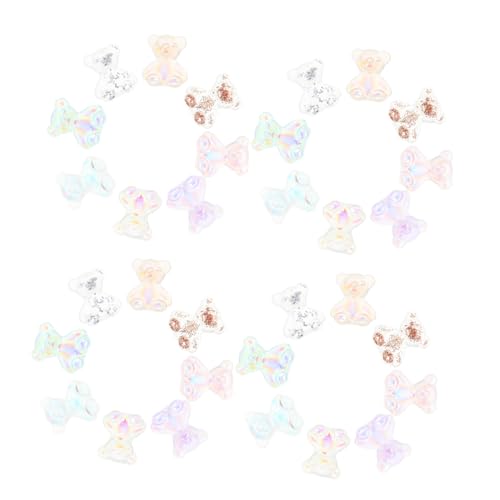 Baluue 80 Stück Teiliges Nail Ornament mit Cartoon Bär Design Resin Nail Art DIY Accessory Modische Nageldekoration für Maniküre und Nagelstudio Kompakt und Praktisch für Kreative von Baluue
