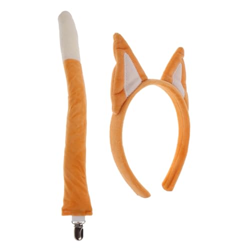Baluue Gelbbraunes Schäferhund-kostüm-set mit Weichem Ohr-stirnband und Abnehmbarem Leichtes Tier-cosplay Partyzubehör für Halloween Kostümfest und Freunde von Baluue