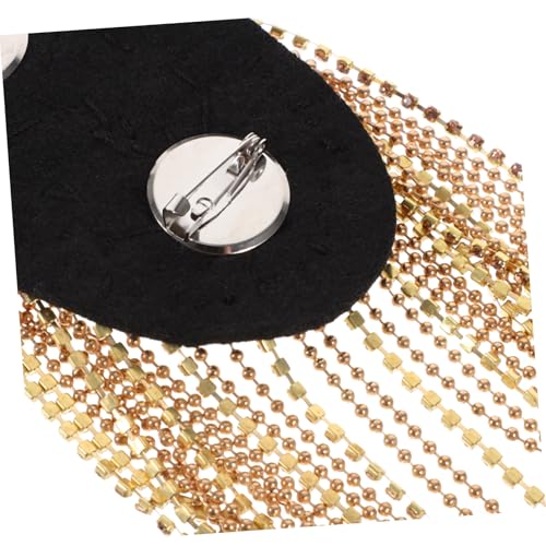 Baluue Goldene Quasten-schulterklappen mit Strass Leichte Langlebige Fransen-epauletten Einfache Befestigung Dekorative Schulterabzeichen für Kostüm Anzugsdekoration von Baluue