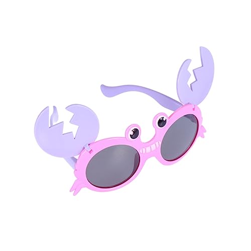 Baluue Karneval Partybrille Krabbenform Lustige Sonnenbrille für Geburtstagsfeier Fotorequisit Leicht und Robust Rosa Rahmen mit Hellvioletten Bügeln von Baluue