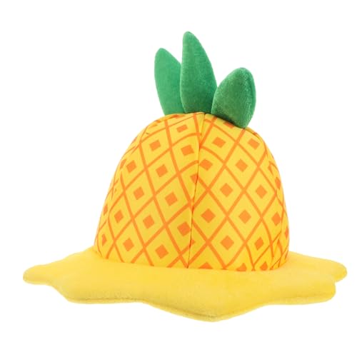 Baluue Kopfschmuck mit Ananashut Ananas-Kostüm Ananas-Stirnband Ananaskostüm für Ananas kostüm Ananas-Partyzubehör Eimerhut mit Ananas Goldener Samt Yellow von Baluue