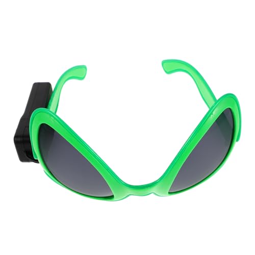 Baluue LED Leuchtende Alien Sonnenbrille Grün Party Kostüm Accessoire Energiesparende Glühbrille für Halloween Festival Karneval Bequemes Design für Erwachsene von Baluue