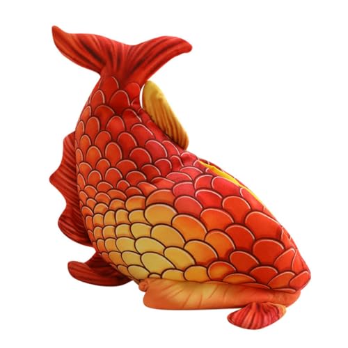 Baluue Lustige Fischkopf-haube Rot Halloween Kostüm Mütze Weiches Stoffmaterial Bequeme Wärme Kreative Party Accessoire Robustes Leicht zu Reinigendes Kopfbedeckungsspielzeug von Baluue