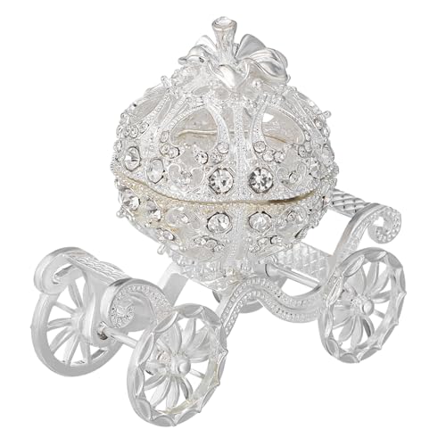 Baluue Metallische Schmuckschatulle Kürbiswagen Form Exquisites Handwerk mit Strass für Hochzeiten Jubiläen und Stilvolle Wohnkultur Silberfarben Dekorative Baluue Metallische Schmuckschatulle Kürbiswagen Form Exquisites Handwerk mit Strass für Hochzeiten Jubiläen und Stilvolle Wohnkultur Silberfarben Dekorative von Baluue