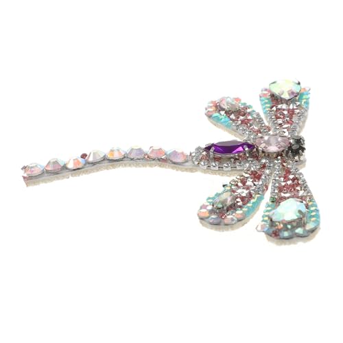 Baluue Rhinestone Libellen Aufbügler Patch Glitzer Applikation Strass Schuh Deko Kleidung DIY Nähen Zubehör Rosa Ab Farbverlauf von Baluue
