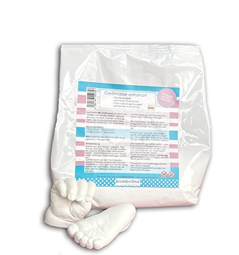 Bambelina Gießmasse 5 kg, ultra weiß, fein, extra hart, für 3D Handabdruck, Modellbau, Gipsfiguren. Bemalbar, beschleifbar, Deutsches Produkt Bambelina Gießmasse 5 kg, ultra weiß, fein, extra hart, für 3D Handabdruck, Modellbau, Gipsfiguren. Bemalbar, beschleifbar, Deutsches Produkt von Bambelina