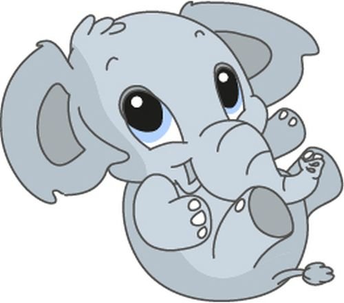 Bambinella® Aufbügler - Motiv: Elefant – gedruckte Velour/Flock Applikation zum selbst Aufbügeln auf Baumwolle, Baumwollmischgewebe und Polyester. von Bambinella