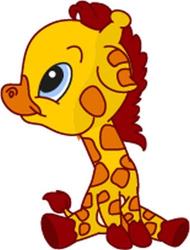 Bambinella® Aufbügler - Motiv: Giraffe – gedruckte Velour/Flock Applikation zum selbst Aufbügeln auf Baumwolle, Baumwollmischgewebe und Polyester. von Bambinella