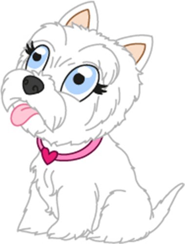 Bambinella® Aufbügler - Motiv: Hund West Highland Terrier – gedruckte Velour/Flock Applikation zum selbst Aufbügeln auf Baumwolle, Baumwollmischgewebe und Polyester. von Bambinella