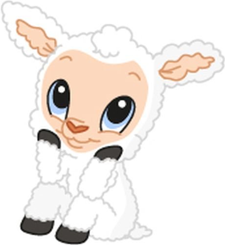 Bambinella® Aufbügler - Motiv: Schäfchen Schaf – gedruckte Velour/Flock Applikation zum selbst Aufbügeln auf Baumwolle, Baumwollmischgewebe und Polyester. von Bambinella