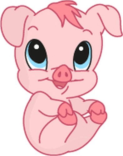Bambinella® Bügelbild Aufbügler - gedruckte Velour/Flock Applikation zum selbst Aufbügeln - Motiv: Baby Schwein Piggy von Bambinella