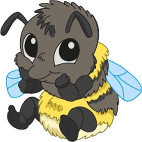 Bambinella® Bügelbild Aufbügler - gedruckte Velour/Flock Applikation zum selbst Aufbügeln - Motiv: Hummel Insekt von Bambinella