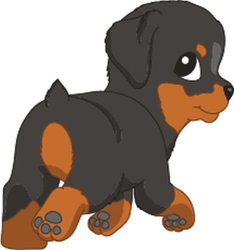 Bambinella® Bügelbild Aufbügler - gedruckte Velour/Flock Applikation zum selbst Aufbügeln - Motiv: Hund Rottweiler von Bambinella