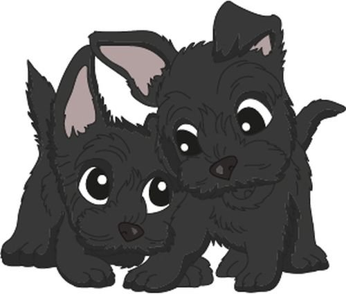 Bambinella® Bügelbild Aufbügler - gedruckte Velour/Flock Applikation zum selbst Aufbügeln - Motiv: Hund Scottish Terrier von Bambinella