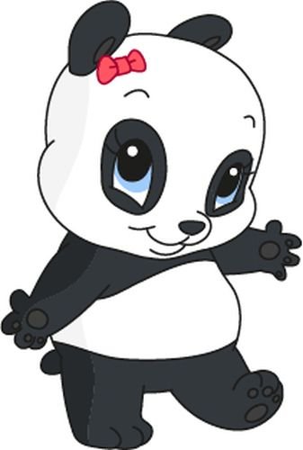 Bambinella® Bügelbild Aufbügler - gedruckte Velour/Flock Applikation zum selbst Aufbügeln - Motiv: Panda Mädchen von Bambinella