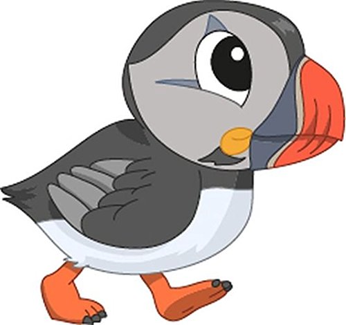 Bambinella® Bügelbild Aufbügler - gedruckte Velour/Flock Applikation zum selbst Aufbügeln - Motiv: Papageien Taucher Vogel - von Bambinella