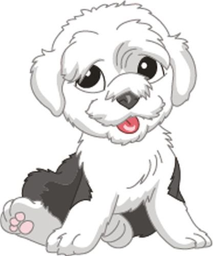 Bambinella® - Hund Englischer Hütehund - Bobtail - gedruckte Velour/Flock Applikation zum selbst Aufbügeln - von Bambinella