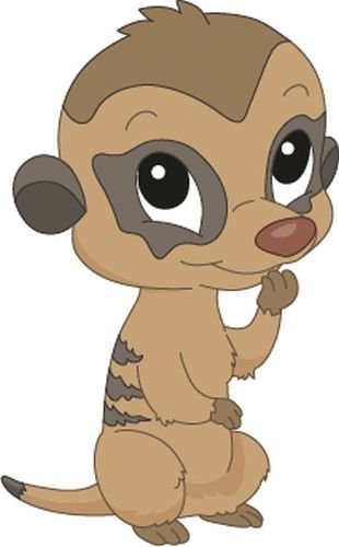 Bambinella® Motiv: Erdmännchen - Klebesticker aus PVC-Folie - nur für glatte Oberflächen. Größe ca. 10cm - kurze Seite gemessen (max. 15cm lange Seite gemessen). von Bambinella