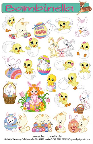 Bambinella® Stickerparade - 24 Sticker: Frohe Ostern - Made in eigener Werkstatt in Germany von Bambinella