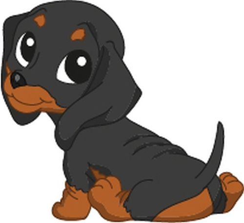 Bambinella - Bügelbild Aufbügler - Motiv: Hund Dackel Dachshund Teckel - gedruckte Velour/Flock Applikation zum selbst Aufbügeln in 3 Größen von Bambinella