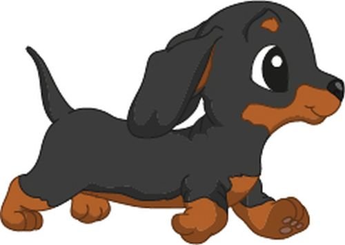 Bambinella - Bügelbild Aufbügler - Motiv: Hund Dackel Dachshund Teckel - gedruckte Velour/Flock Applikation zum selbst Aufbügeln in 3 Größen von Bambinella