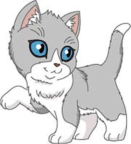 Bambinella - Bügelbild Aufbügler - Motiv: Katze Kätzchen - gedruckte Velour/Flock Applikation zum selbst Aufbügeln in 3 Größen von Bambinella