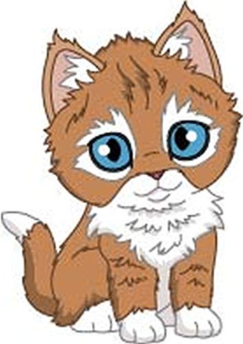 Bambinella - Bügelbild Aufbügler - Motiv: Katze Kätzchen - gedruckte Velour/Flock Applikation zum selbst Aufbügeln in 3 Größen von Bambinella