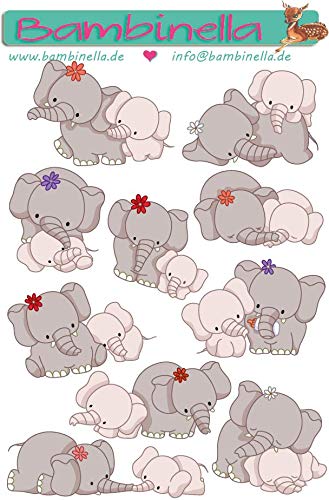 Bambinella Stickerparade – Elefant Mutter mit Kind - 10 Sticker aus PVC-Folie nur für Glatte Oberflächen. Bambinella Stickerparade – Elefant Mutter mit Kind - 10 Sticker aus PVC-Folie nur für Glatte Oberflächen. von Bambinella