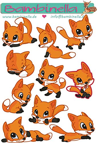 Bambinella Stickerparade – Fuchs - 10 Sticker aus PVC-Folie nur für Glatte Oberflächen. Bambinella Stickerparade – Fuchs - 10 Sticker aus PVC-Folie nur für Glatte Oberflächen. von Bambinella