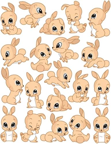 Bambinella Stickerparade – Hase Bunny - 20 Sticker aus PVC-Folie nur für glatte Oberflächen. Bambinella Stickerparade – Hase Bunny - 20 Sticker aus PVC-Folie nur für glatte Oberflächen. von Bambinella