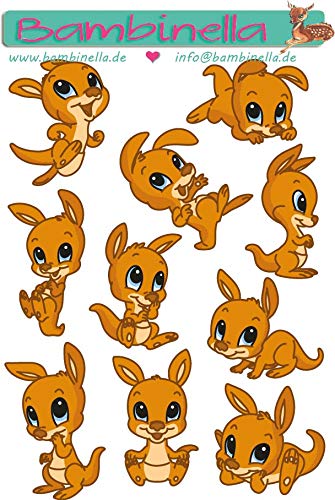 Bambinella Stickerparade – Känguru - 10 Sticker aus PVC-Folie nur für Glatte Oberflächen. Bambinella Stickerparade – Känguru - 10 Sticker aus PVC-Folie nur für Glatte Oberflächen. von Bambinella