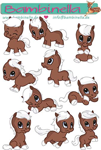 Bambinella Stickerparade – Pferd - 10 Sticker aus PVC-Folie nur für Glatte Oberflächen. von Bambinella