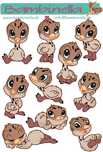 Bambinella Stickerparade – Strauß - 10 Sticker aus PVC-Folie nur für Glatte Oberflächen. von Bambinella