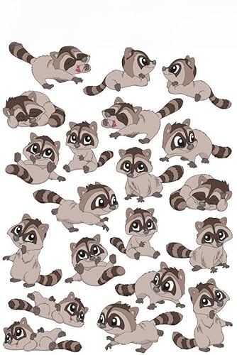 Bambinella Stickerparade – Waschbär - 20 Sticker aus PVC-Folie nur für glatte Oberflächen. Bambinella Stickerparade – Waschbär - 20 Sticker aus PVC-Folie nur für glatte Oberflächen. von Bambinella