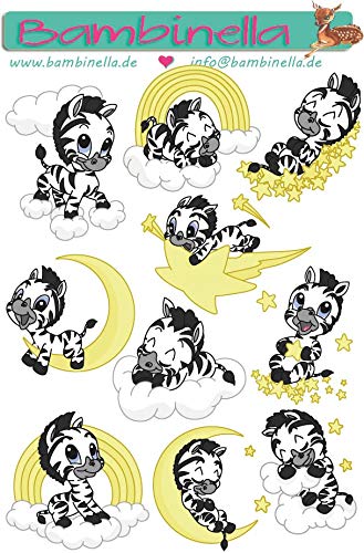 Bambinella Stickerparade – Zebra über den Wolken - 10 Sticker aus PVC-Folie nur für Glatte Oberflächen. Bambinella Stickerparade – Zebra über den Wolken - 10 Sticker aus PVC-Folie nur für Glatte Oberflächen. von Bambinella