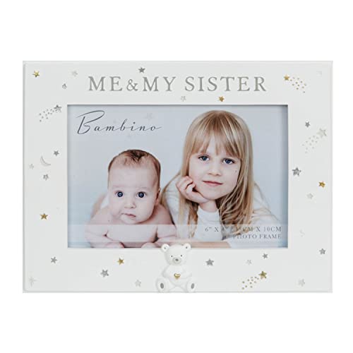 Bambino Me and Sister Bilderrahmen mit erhabenem Teddy-Symbol von Bambino