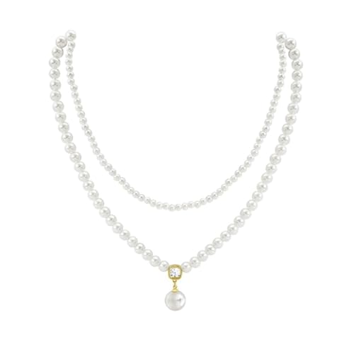 Bamboo Sea Halsketten, Elegante Doppelperlenkette, mehrlagige Schlüsselbeinkette for Damen Halskette für Damen Bamboo Sea Halsketten, Elegante Doppelperlenkette, mehrlagige Schlüsselbeinkette for Damen Halskette für Damen von Bamboo Sea